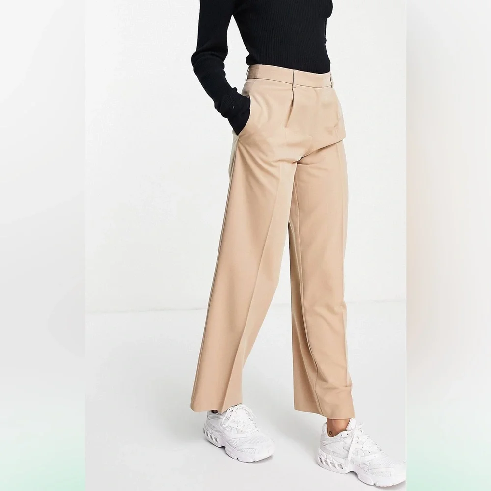 NWT ASOS DESIGN BEIGE PANTS SIZE 6 - Picture 2 of 4
